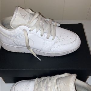 All white Jordan one dunks